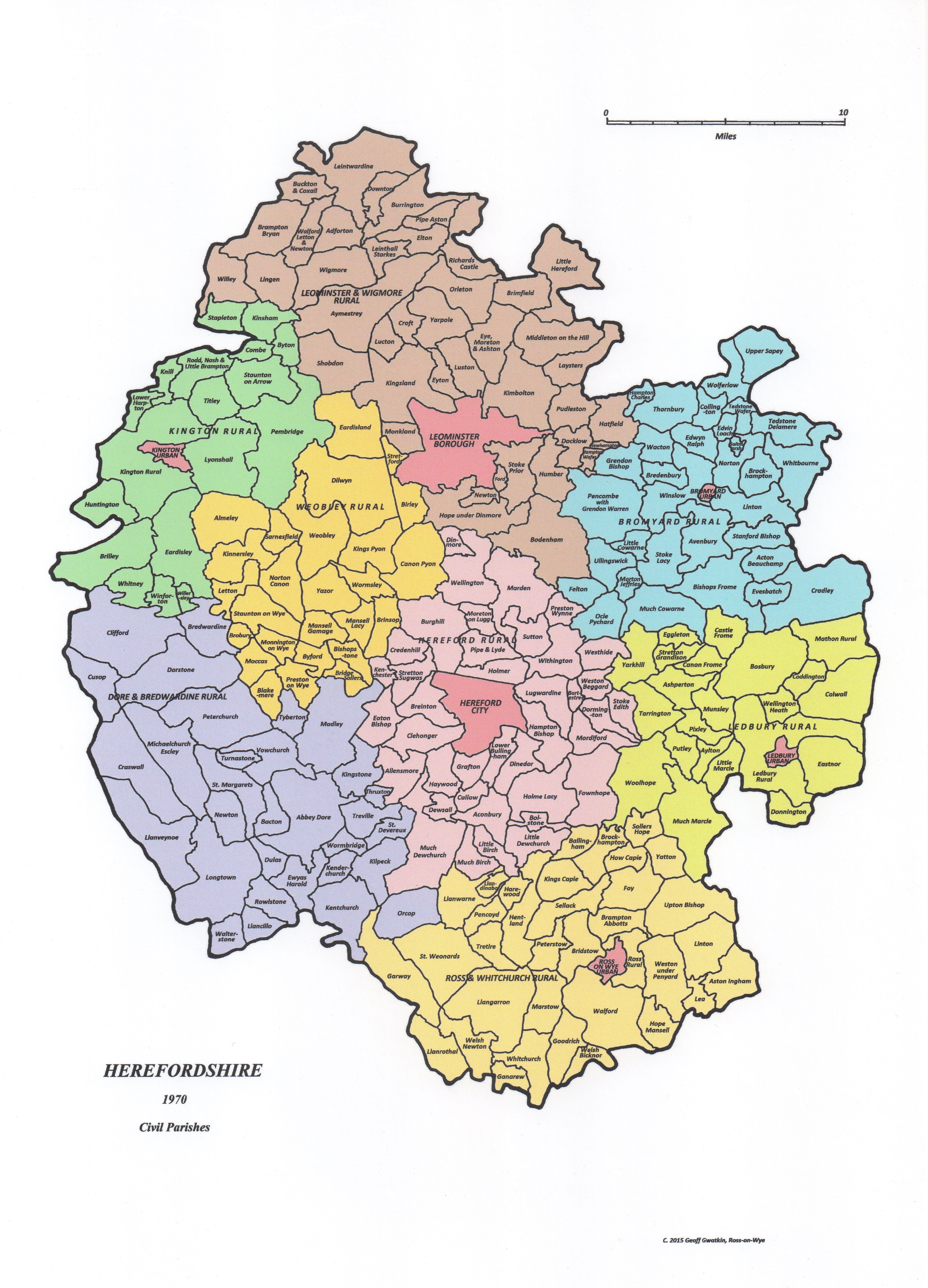 1970, Districts & Civil Parishes